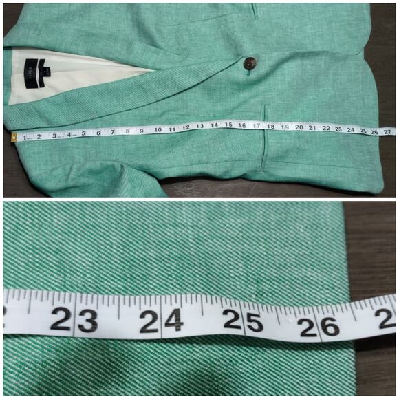 J. Crew Parke Blazer Stretch Linen Green Size 4 H9710 - Picture 6 of 13